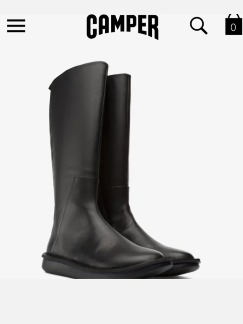 Camper Formiga Leather Riding Boots Black - 35/5 US